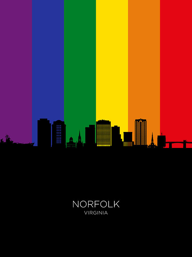 Norfolk Virginia Skyline #16 Digital Art by Michael Tompsett