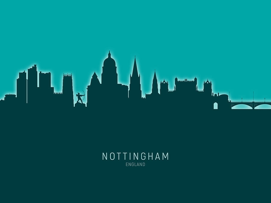 Nottingham England Skyline #29 Digital Art by Michael Tompsett