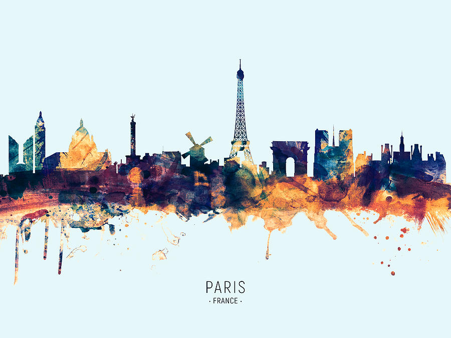 Paris France Skyline #29 Digital Art by Michael Tompsett