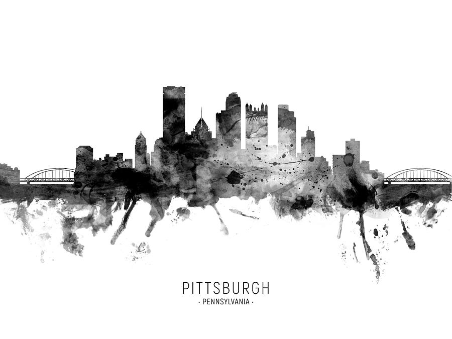 Pittsburgh Digital Art - Pittsburgh Pennsylvania Skyline #29 by Michael Tompsett