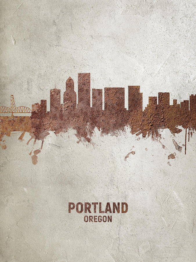 Portland Oregon Skyline #29 Digital Art by Michael Tompsett