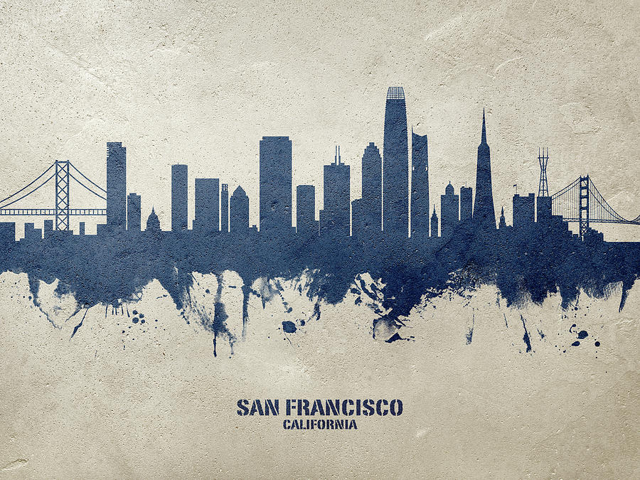 San Francisco California Skyline #29 Digital Art by Michael Tompsett