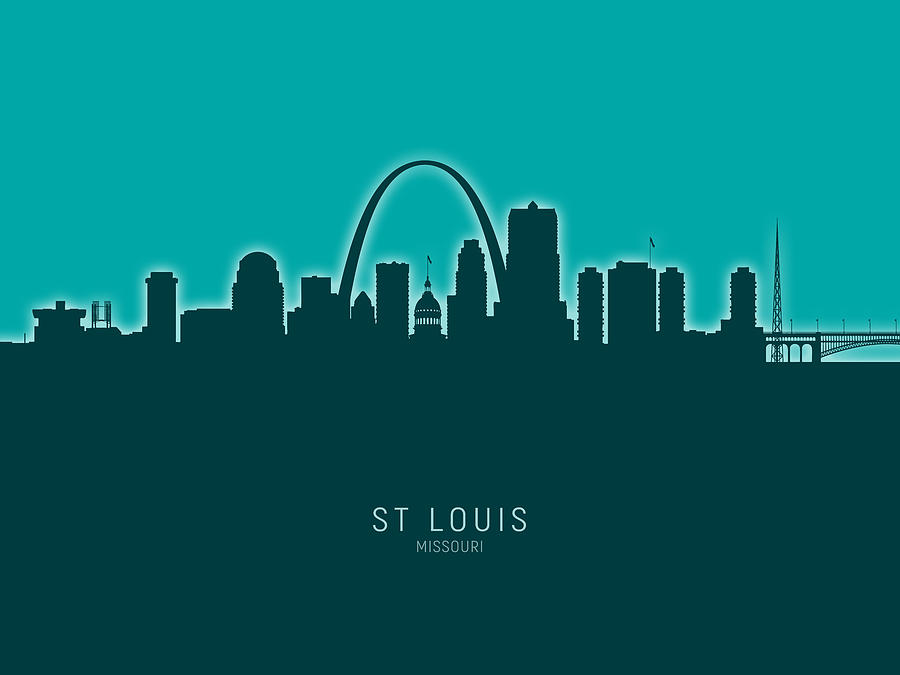 St Louis Missouri Skyline #29 Digital Art by Michael Tompsett