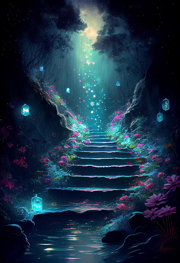 Stairway to heaven Digital Art by SampadArt Gallery - Pixels