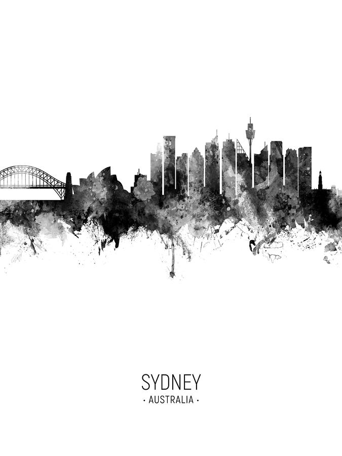 Sydney Skyline Digital Art - Sydney Australia Skyline #29 by Michael Tompsett