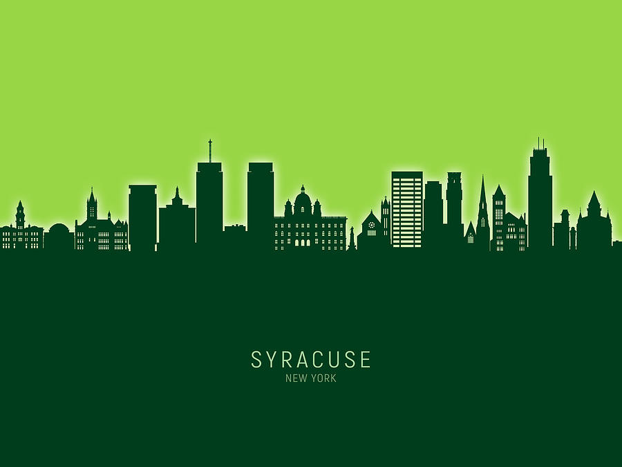 Syracuse Digital Art - Syracuse New York Skyline #29 by Michael Tompsett