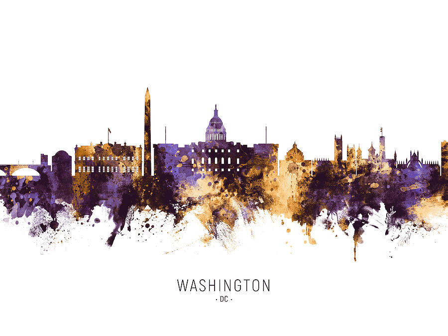 Washington DC Skyline #29 Digital Art by Michael Tompsett