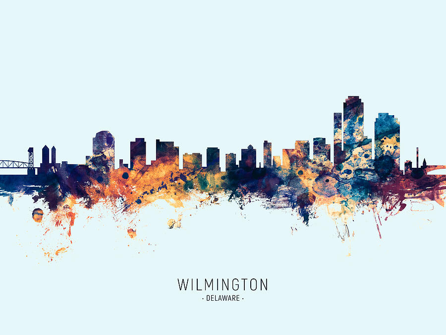 Wilmington Skyline Digital Art - Wilmington Delaware Skyline #29 by Michael Tompsett