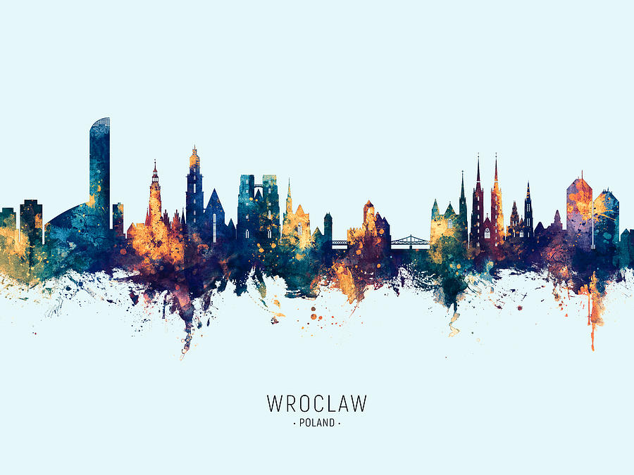Wroclaw Poland Skyline #29 Digital Art by Michael Tompsett
