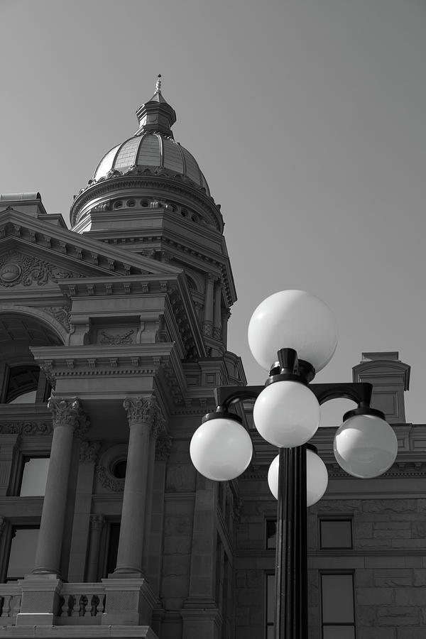 Wyoming state capitol building in Cheyenne Wyoming in black and white #29 Photograph by Eldon McGraw