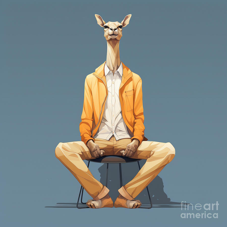 2d illustration of a animal character in a cool by Asar Studios Painting by Celestial Images