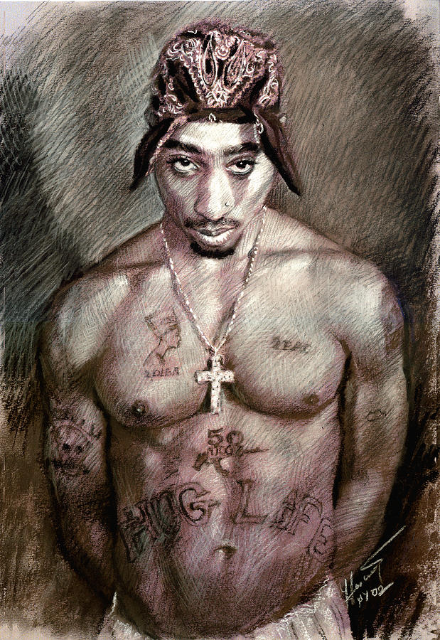 Tupac Drawing - 2Pac by Viola El