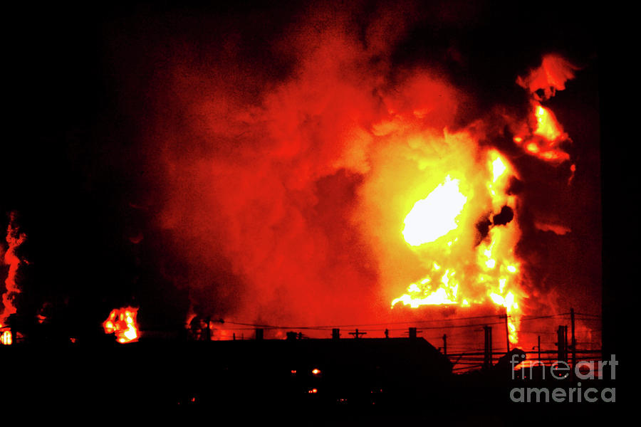 1-07-83-Texaco Gasoline Tank Farm Storage Explosion-Newark NJ #3 Photograph by Steven Spak
