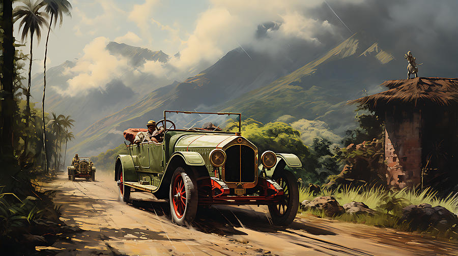 1900 Panhard  Levassor Type A 7hp Tourer  stunn by Asar Studios #3 Painting by Celestial Images