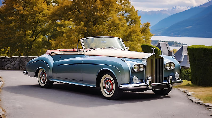 Fantasy Painting - 1962 Rolls Royce Silver Cloud II Drophead Coup by Asar Studios #3 by Celestial Images