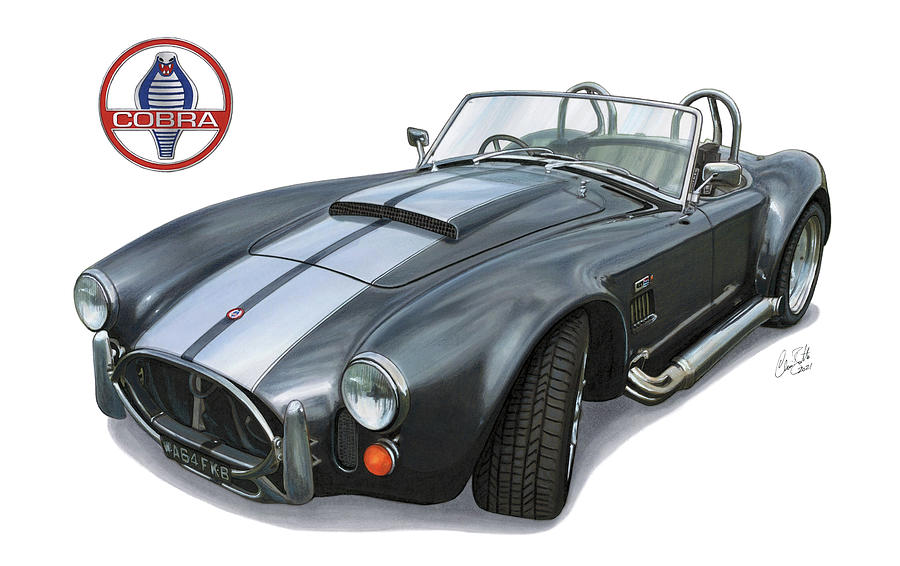1965 AC Cobra 427 Drawing by The Cartist - Clive Botha