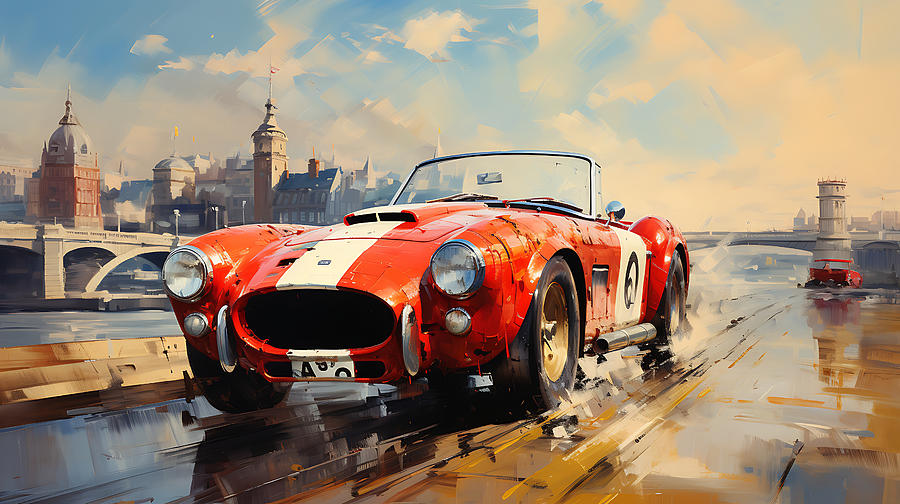 1966 Shelby Cobra  Stunning London Skyline In By Asar Studios Painting