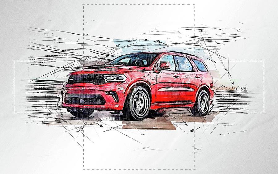 2021 Dodge Durango Srt Hellcat Exterior View Digital Art by Bren ...