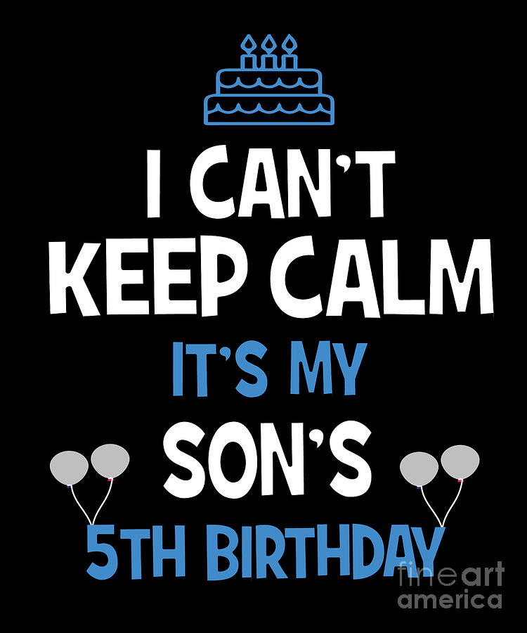 Keep Calm It's My 5th Fifth Birthday T-Shirt Tee Gift For 5 Year Old Boys Girls 