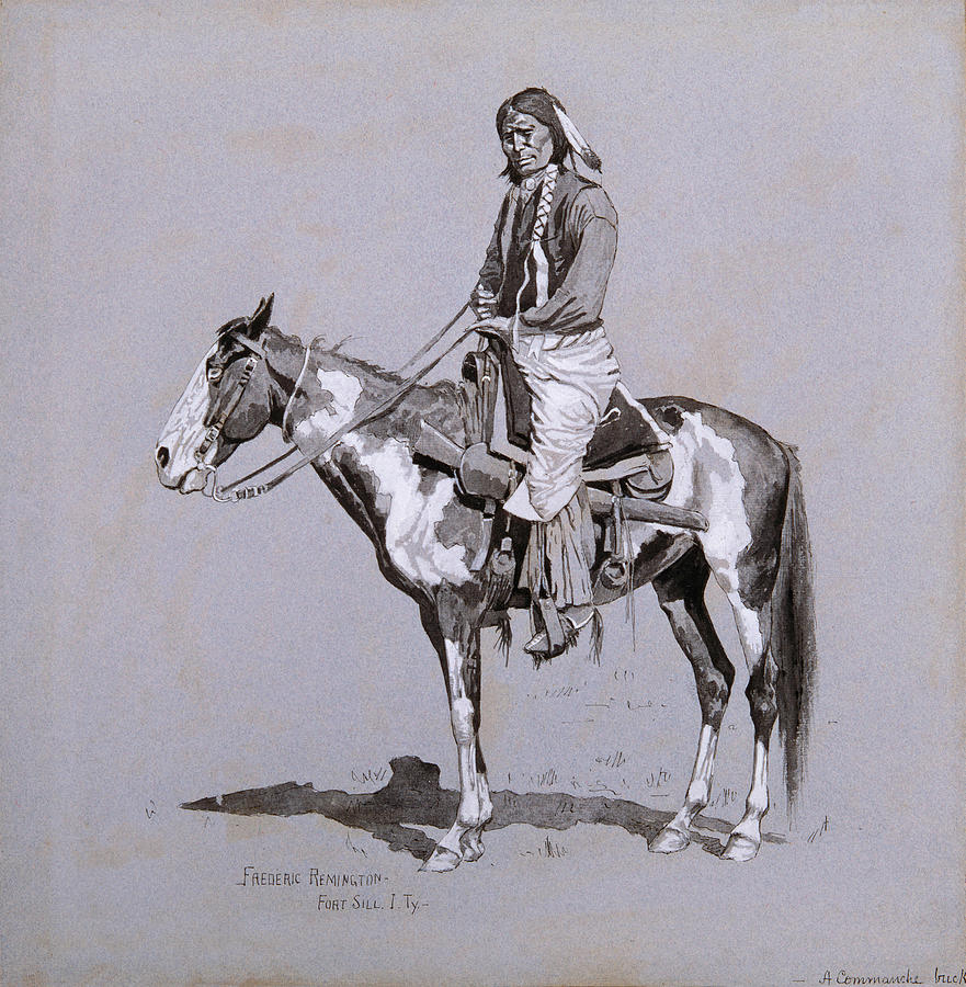 A Comanche #4 Drawing by Frederic Remington