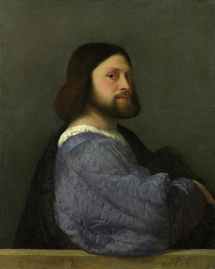 Portrait Painting - A Man with a Quilted Sleeve #3 by Titian