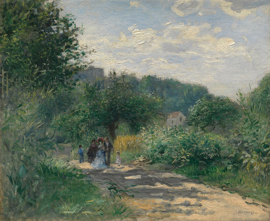 Pierre Auguste Renoir Painting - A Road in Louveciennes #3 by Auguste Renoir