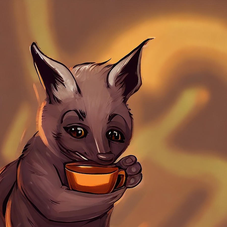 Aardwolf coffee Digital Art by Adrien Efren - Fine Art America