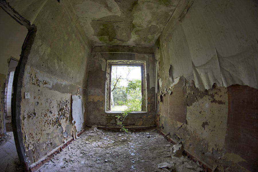 Abandoned secret soviet military base - Distressed Room with a window #3 Photograph by Peter Gedeon