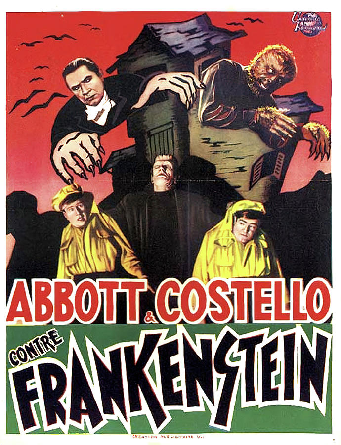 Abbott and Costello Meet Frankenstein, 1948 Mixed Media by Movie World Posters