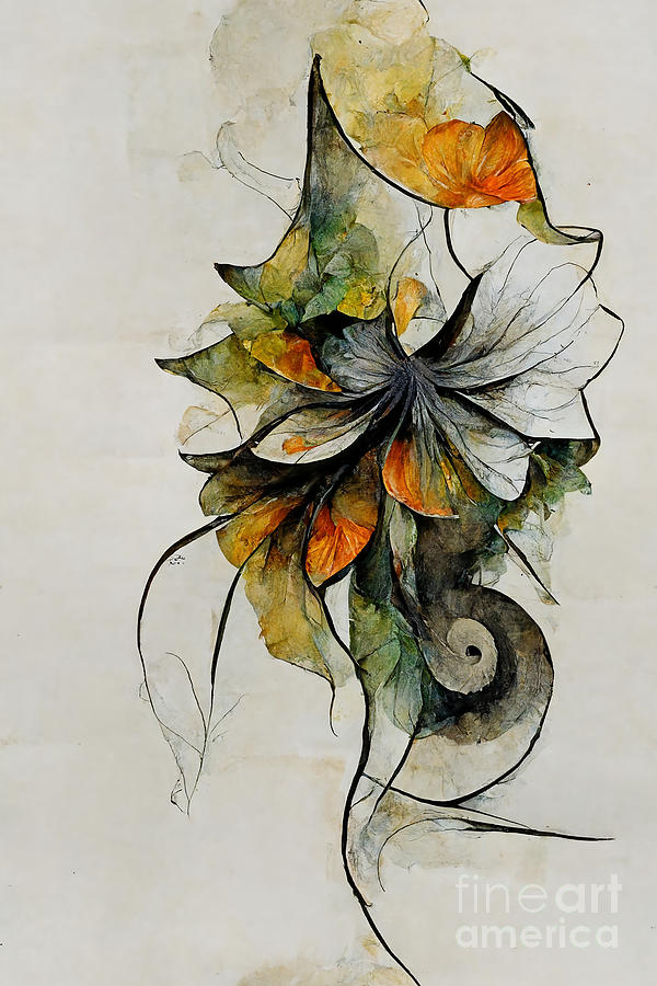 Abstract Flower Drawing Digital Art