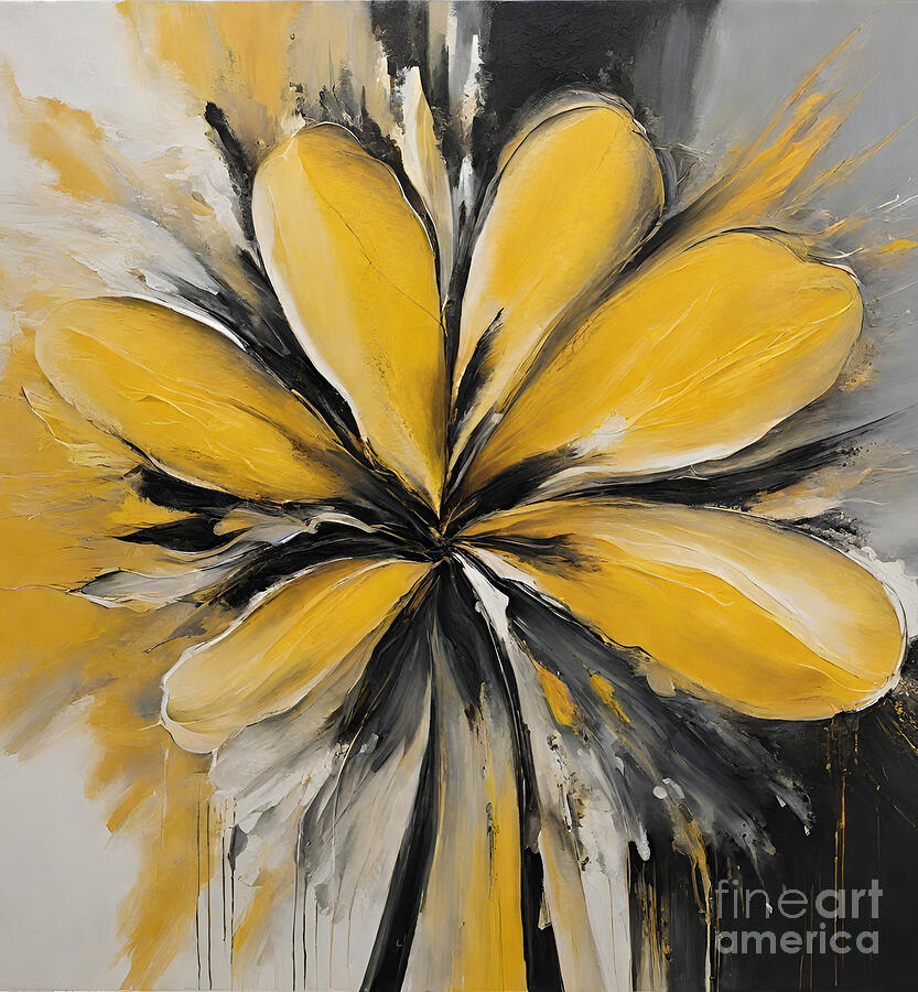 Abstract Painting - Abstract Flower #3 by Naveen Sharma