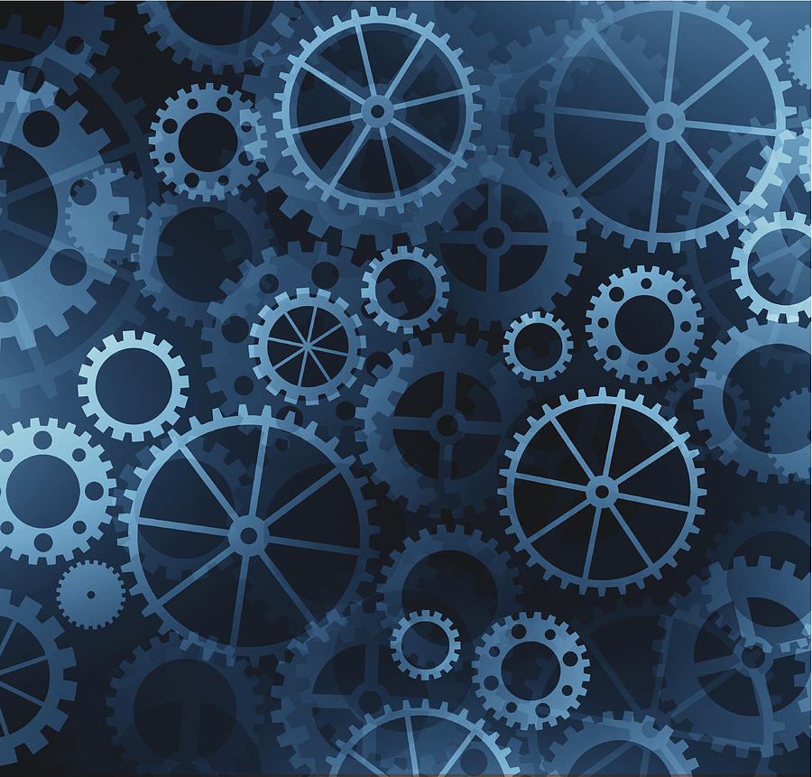 Abstract gears background #3 Drawing by Traffic_analyzer