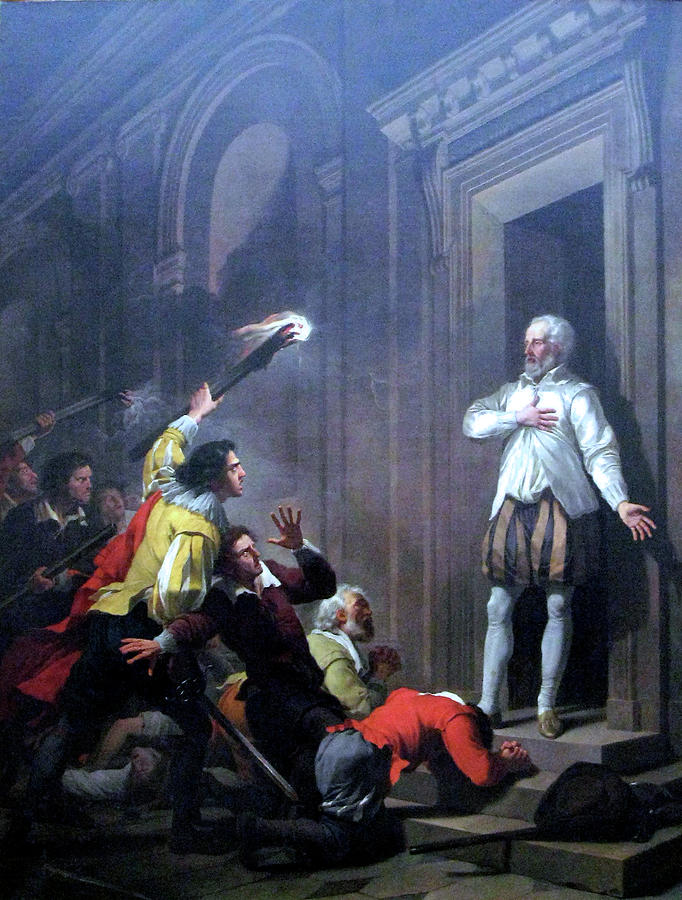 Coligny Painting - Admiral de Coligny impressing his murderers #4 by Joseph-Benoit Suvee