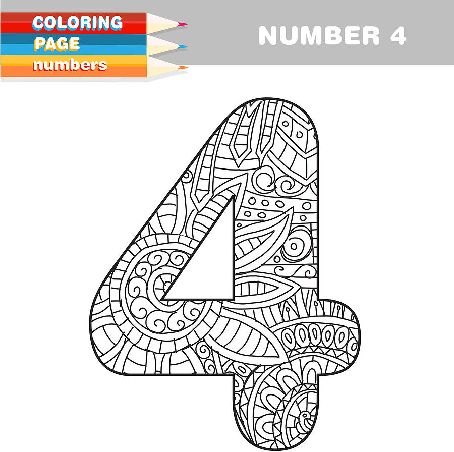 Adult Coloring book numbers hand drawn template #3 Drawing by JDawnInk