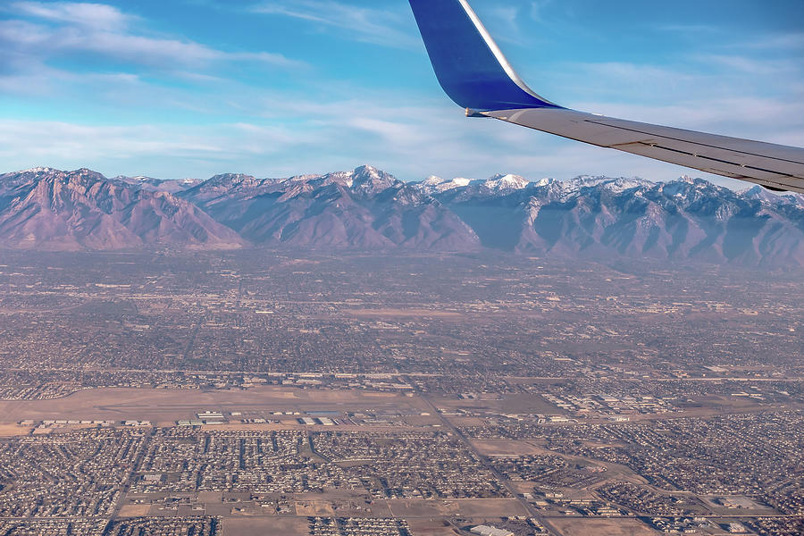 Aerial view from airplane over reno nevada #3 Photograph by Alex Grichenko