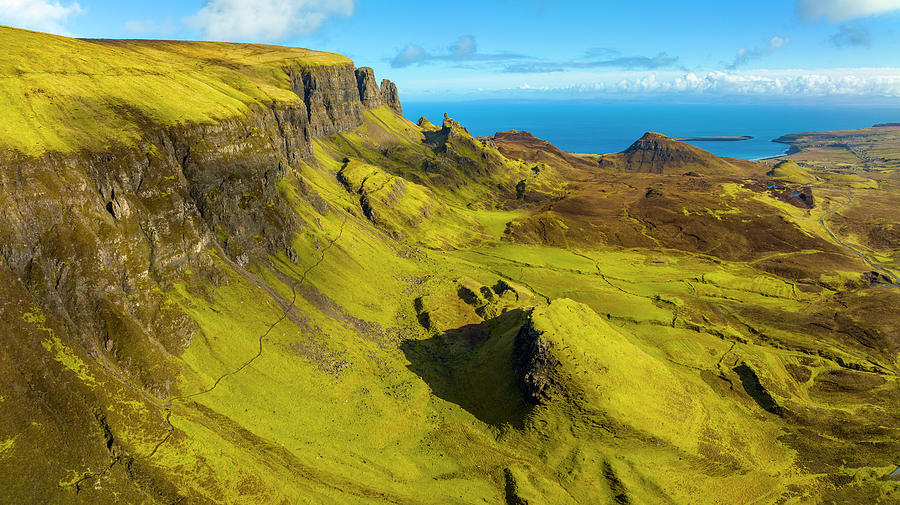 Aerial View Of The Quiraing At Trotternish On Isle Of Skye, Scotland ...