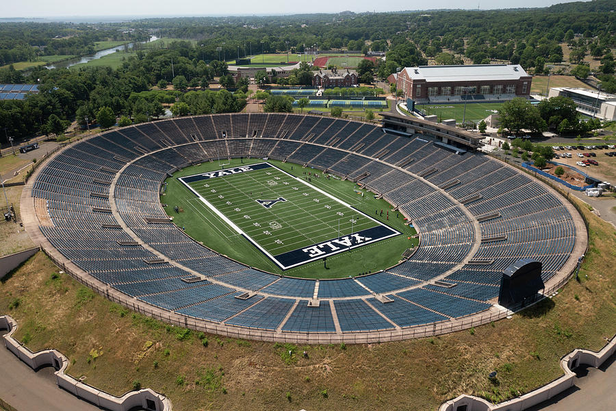 Aerial view of Yale Bowl football stadium at Yale University #3 Photograph by Eldon McGraw