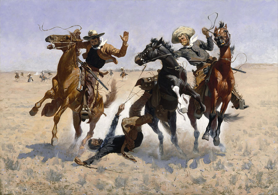 Aiding A Comrade By Frederic Remington Painting