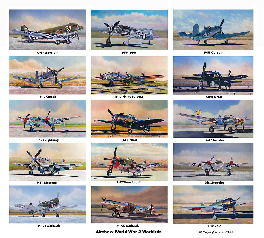 Airshow Warbirds #3 Painting by Douglas Castleman