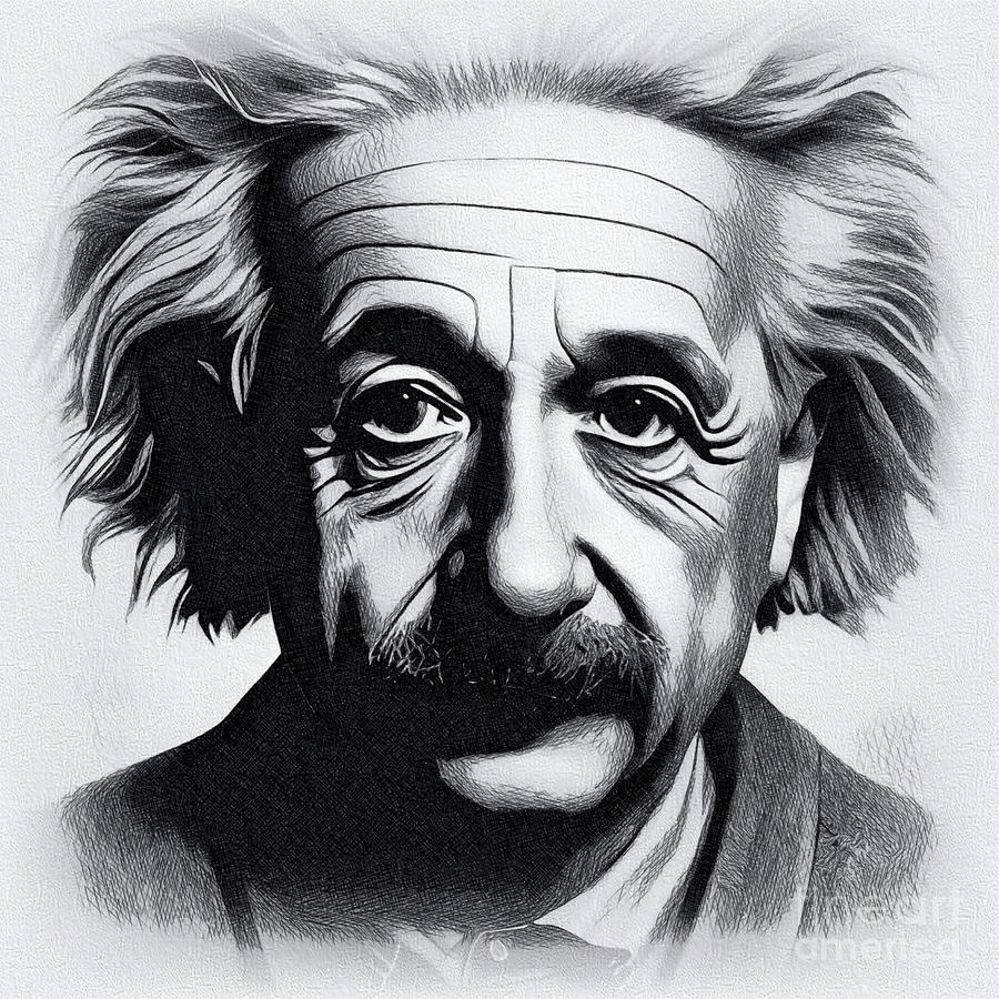 Albert Einstein, Scientist Drawing by John Springfield - Pixels