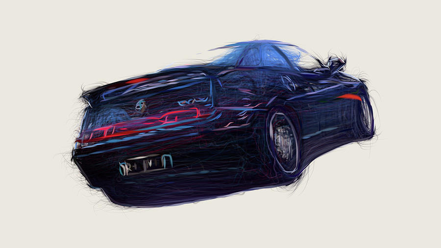 Alfa Romeo GTV Car Drawing #3 Digital Art by CarsToon Concept