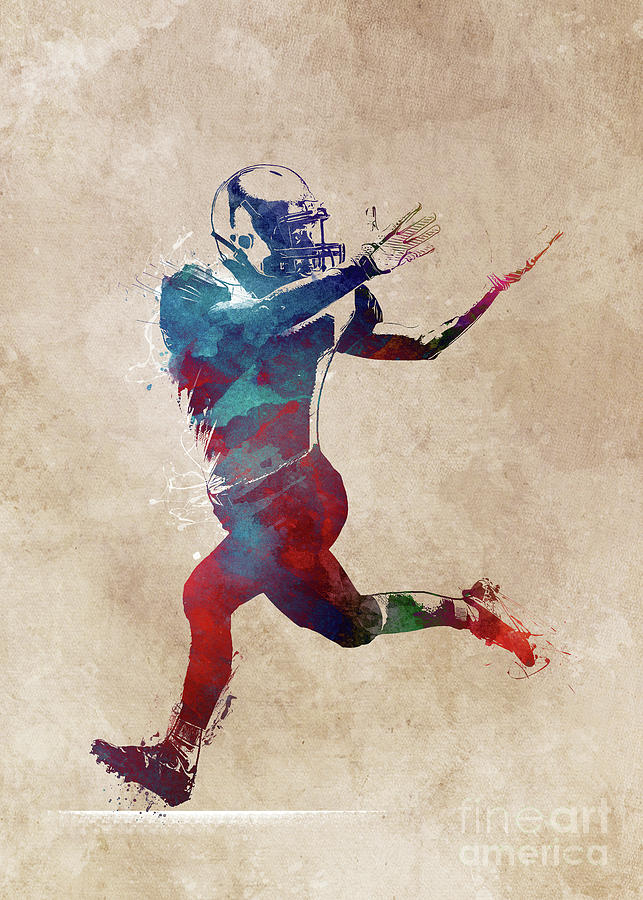 American football player #football #sport #3 Digital Art by Justyna Jaszke JBJart