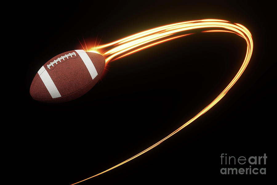 American Football Sports Ball Light Trail Digital Art