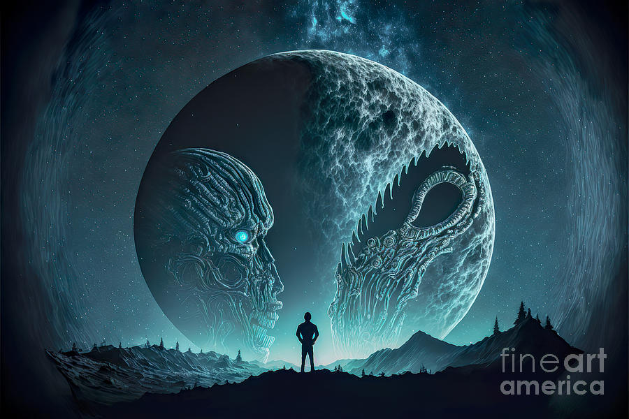 An imagined alien planet. #3 Digital Art by Odon Czintos