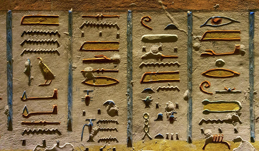 Ancient Color Egypt Images On Wall #3 Relief by Mikhail Kokhanchikov