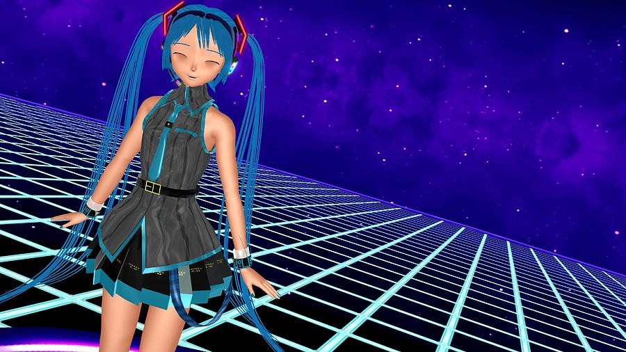 Anime Vocaloid Hatsune Miku Blue Hair Blender 3d Digital Art By Hai