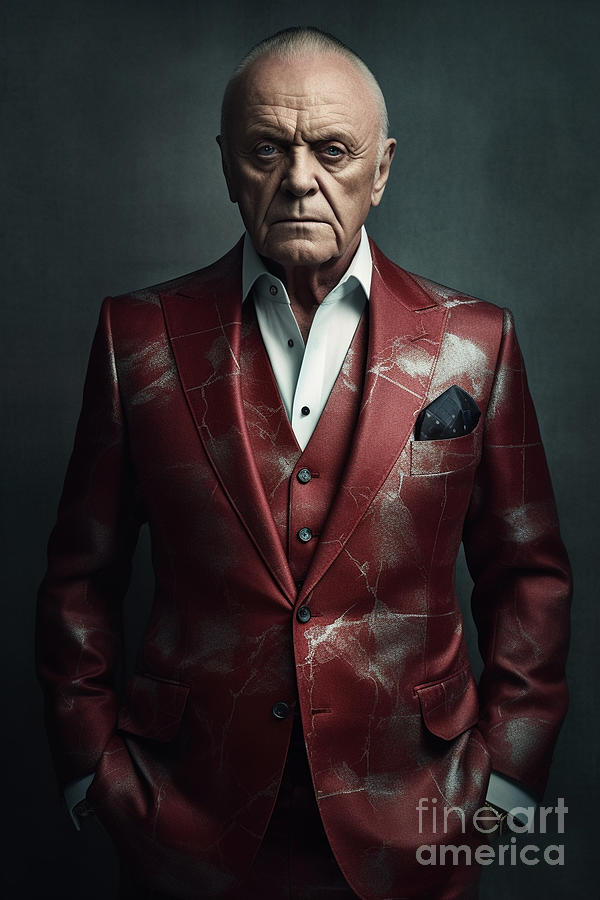Fantasy Painting - Anthony  Hopkins  as  modern  male  outfits  by Asar Studios #3 by Celestial Images