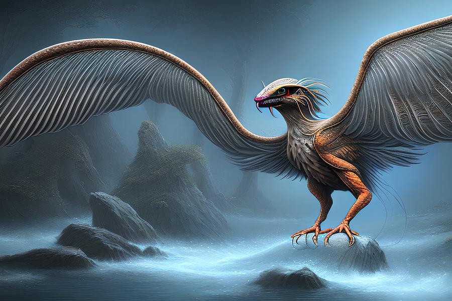 Archaeopteryx Dinosaur, Generative AI Illustration Digital Art by ...