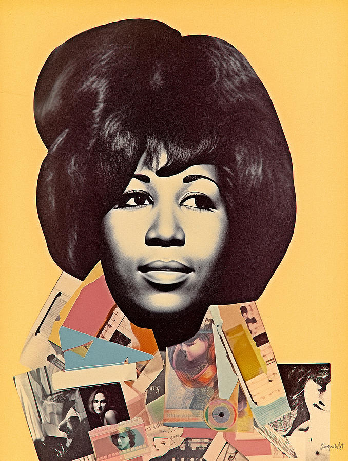 Aretha Franklin Retro Collage - Print Digital Art by SampadArt Gallery ...