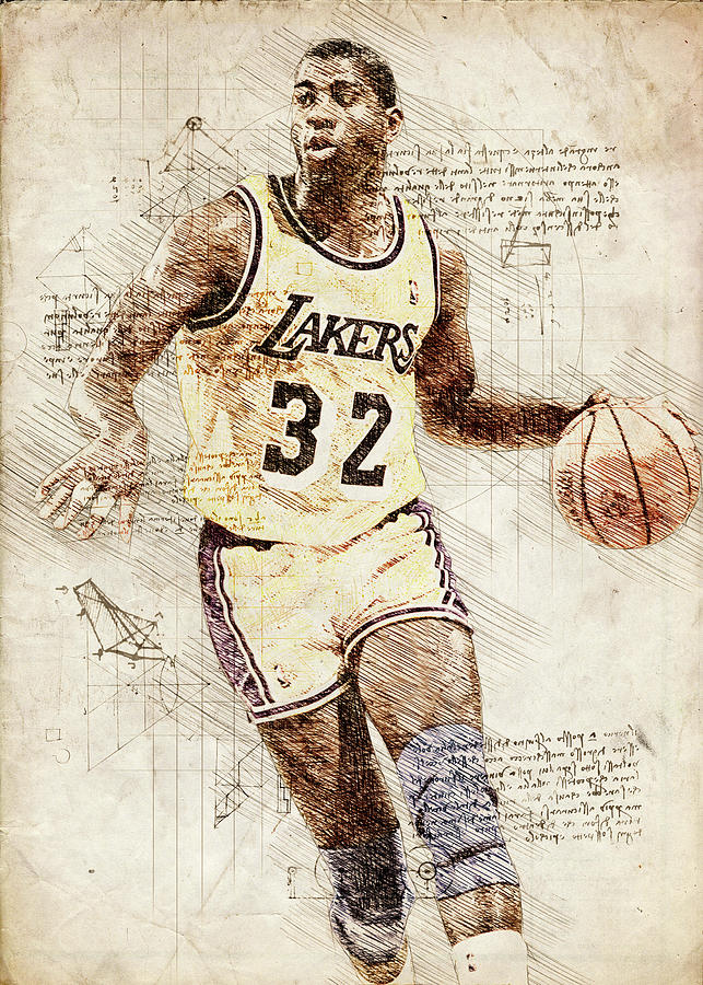 Lakers What If Its Football Painting by Joe Hamilton - Fine Art